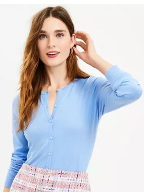 Loft Blue Cardigan Cotton